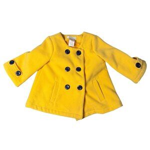 Maggie & Zoe Girls 4T Yellow Double‑Breasted Peacoat Jacket Toddler Coat Style
